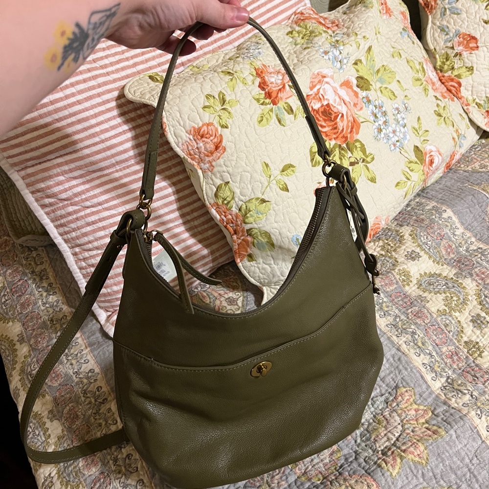 Fossil Olive Green Leather Talulla Shoulder Bag - Picture 2 of 15
